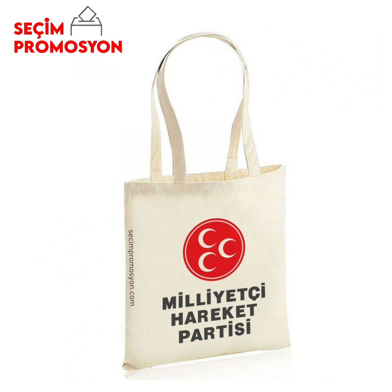 Milliyetçi Hareket Partisi Logolu Ham Bez Çanta