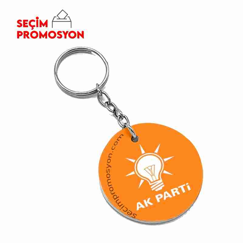 Ak Parti Logolu Promosyon  Ekonomik Derili Anahtarlık