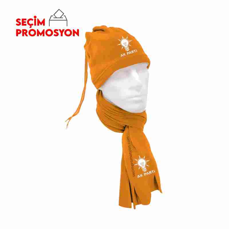 Ak Parti Logolu Promosyon  Büzgülü Bere - Atkı Takımı