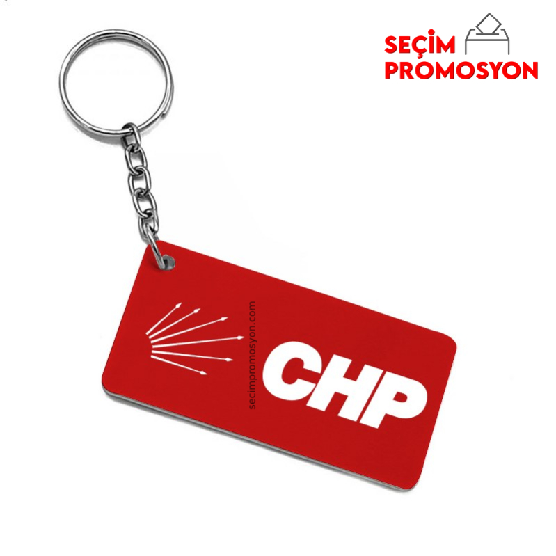 CHP PROMOSYON Deri Anahtarlık - Dikdörtgen