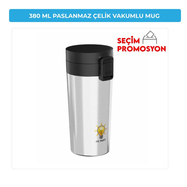 380 ML AK Parti Paslanmaz Çelik Vakumlu Mug