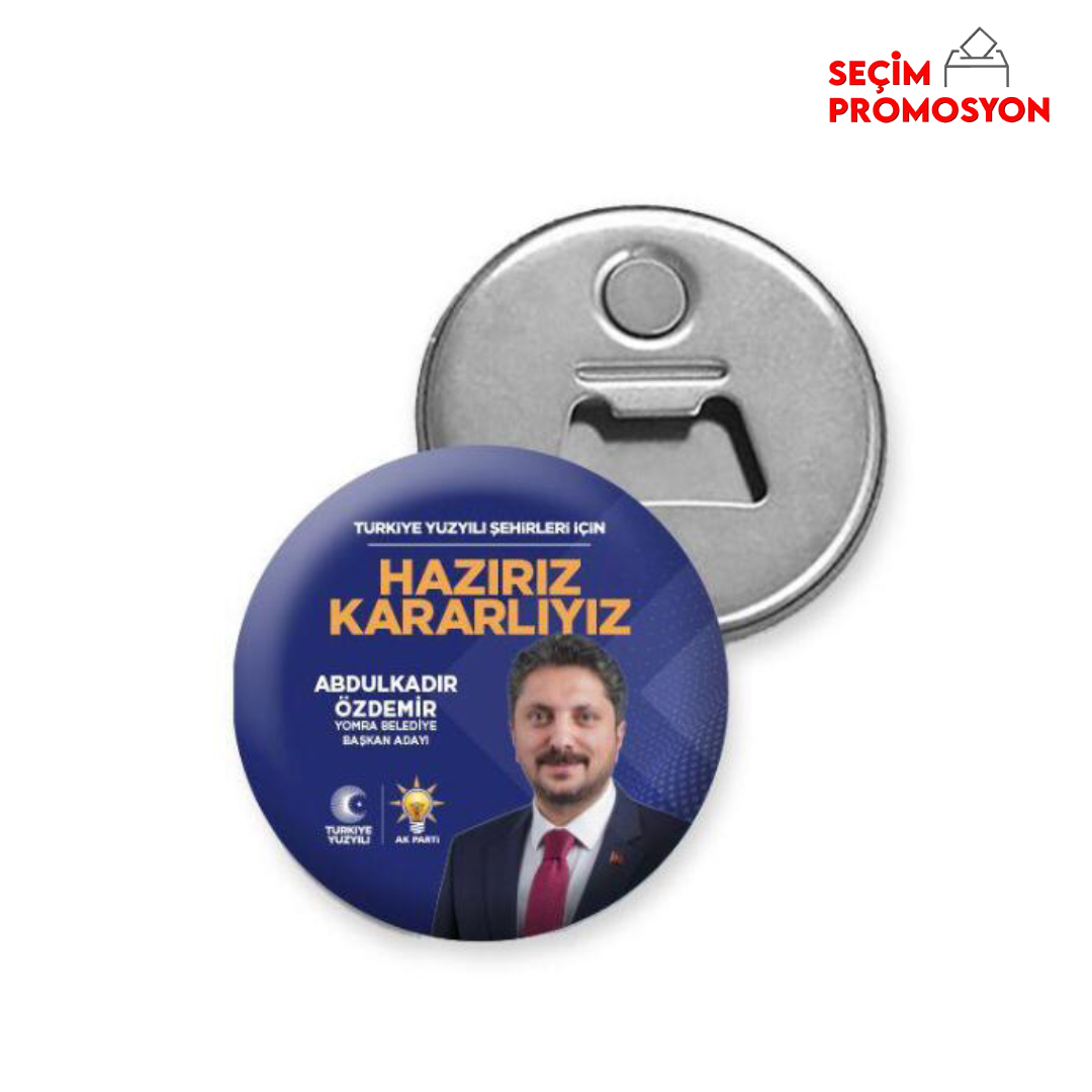 AK Parti Promosyon Buton Açacak Magnet (55mm)