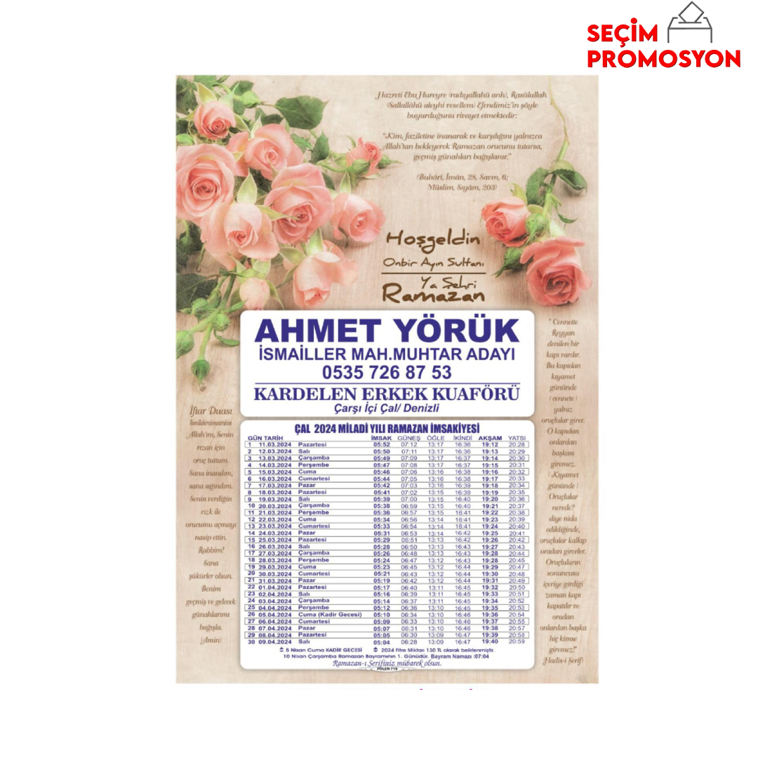 Muhtar Adayı Promosyon İmsakiye