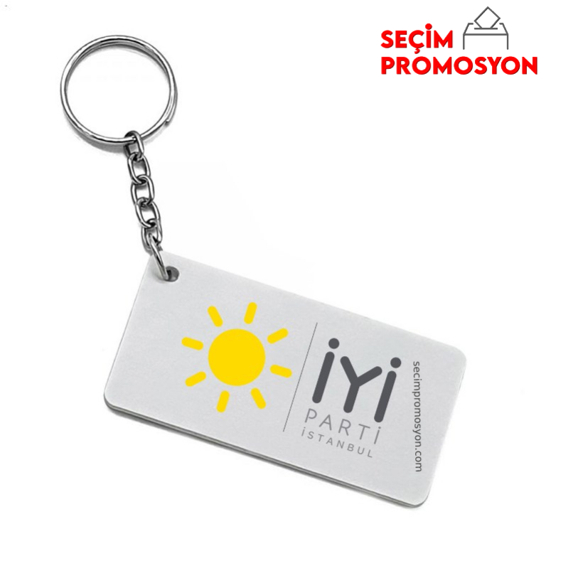 Seçim Promosyon İYİ Parti Ekonomik Derili Anahtarlık - Dikdörtgen